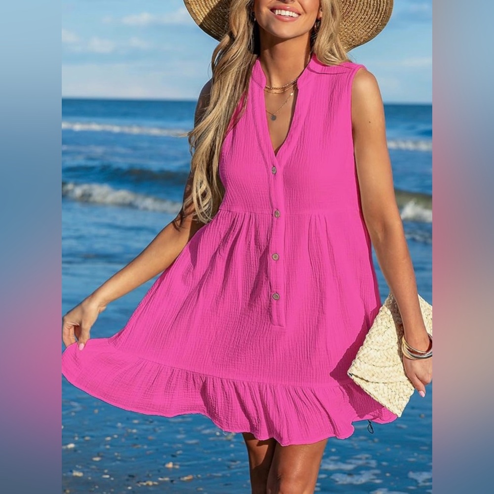 NEW Women’s Beach Dress Hot Pink Size L